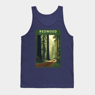 Redwood National Park Vintage Travel Poster Tank Top